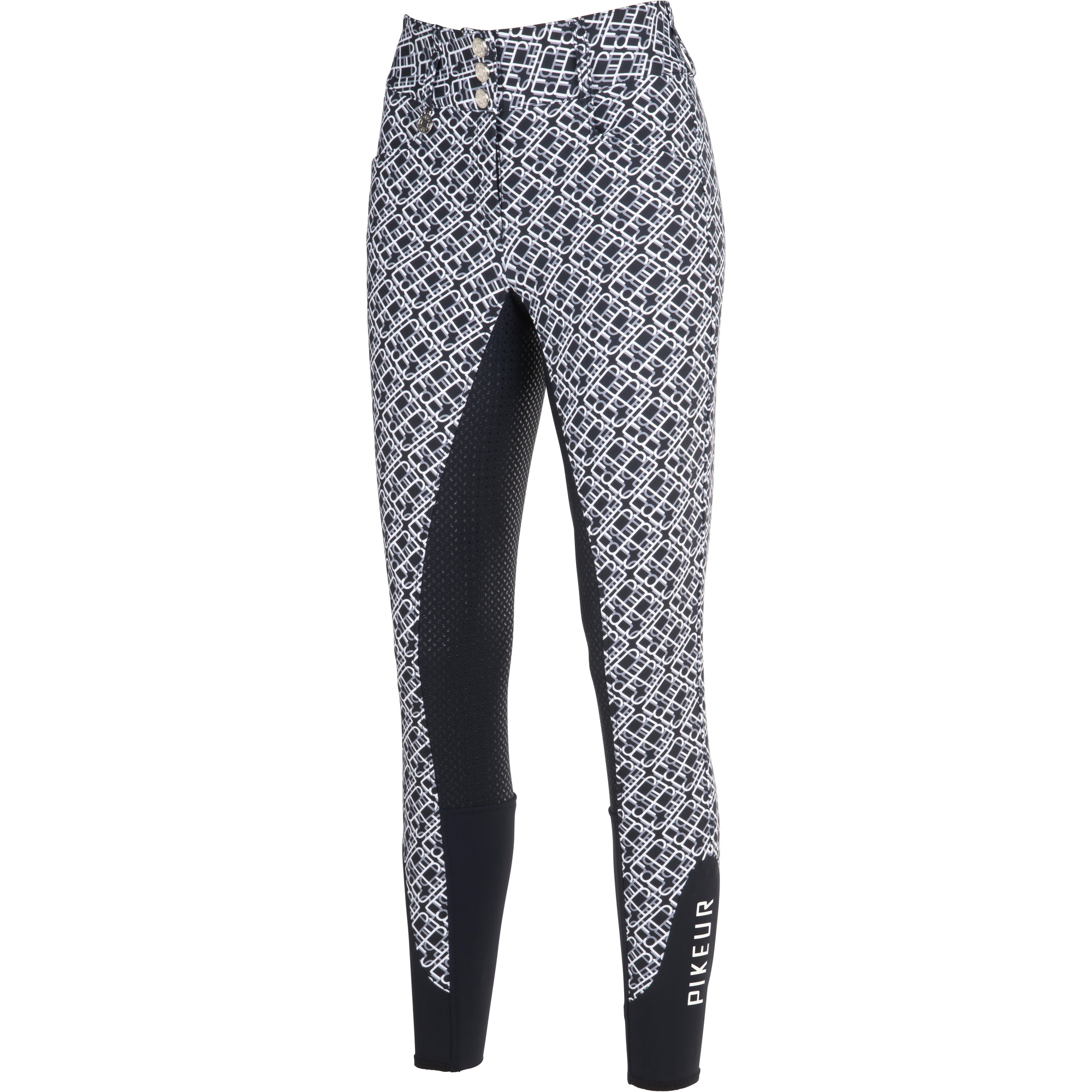 Pikeur Womens Candela Full Seat Grip Print Breeches 141746 406 - Nightblue / Grey / White